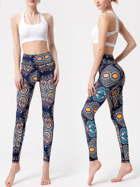 Printed High Waist Active Leggings - Odaingerous